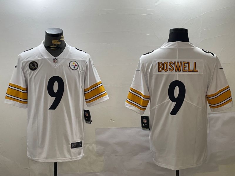 Men Pittsburgh Steelers #9 Boswell White 2024 Nike Limited NFL Jersey style 3->detroit lions->NFL Jersey